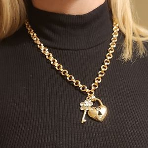 Pendant, jewelry with a heart and a key for Valentine's Day